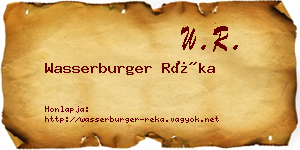 Wasserburger Réka névjegykártya