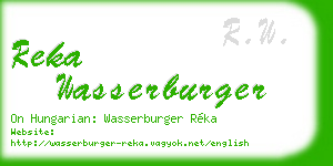 reka wasserburger business card